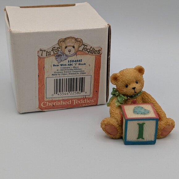 Cherished Teddies Bear with ABC "I" Block (158488I) 1995 - Picture 2 of 10